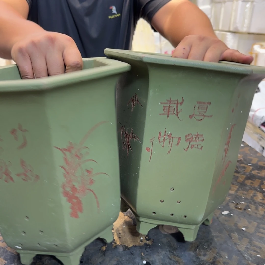 紫砂花盆口径19 17高度22