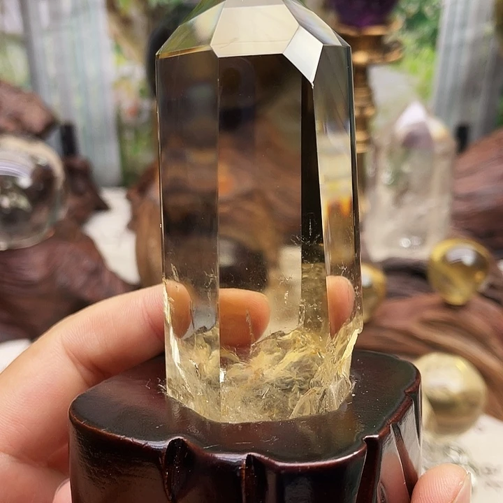 水晶珠宝半成品未镶嵌黄水晶摆件