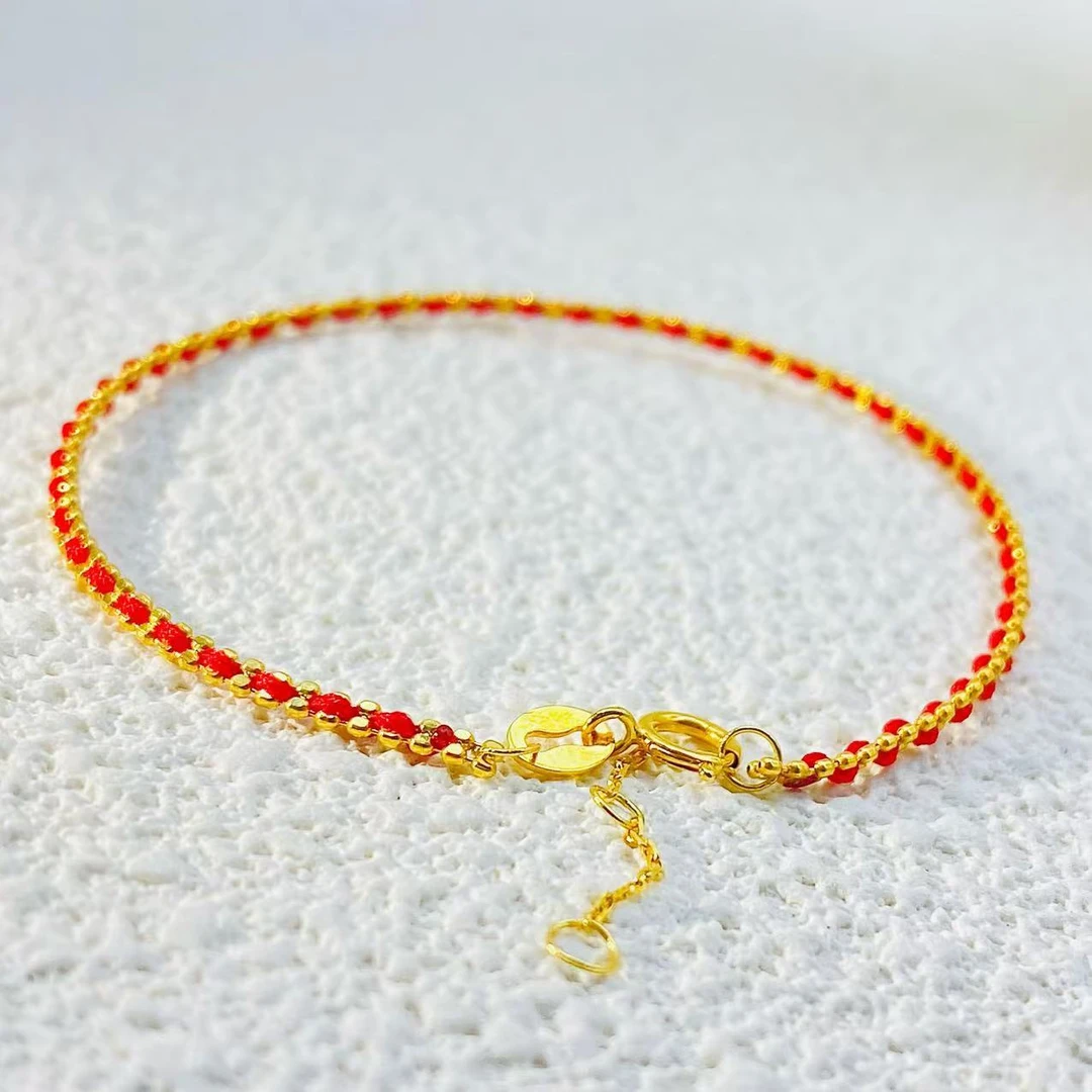 红绳｜18k金本本红绳手链#1227#15+2cm