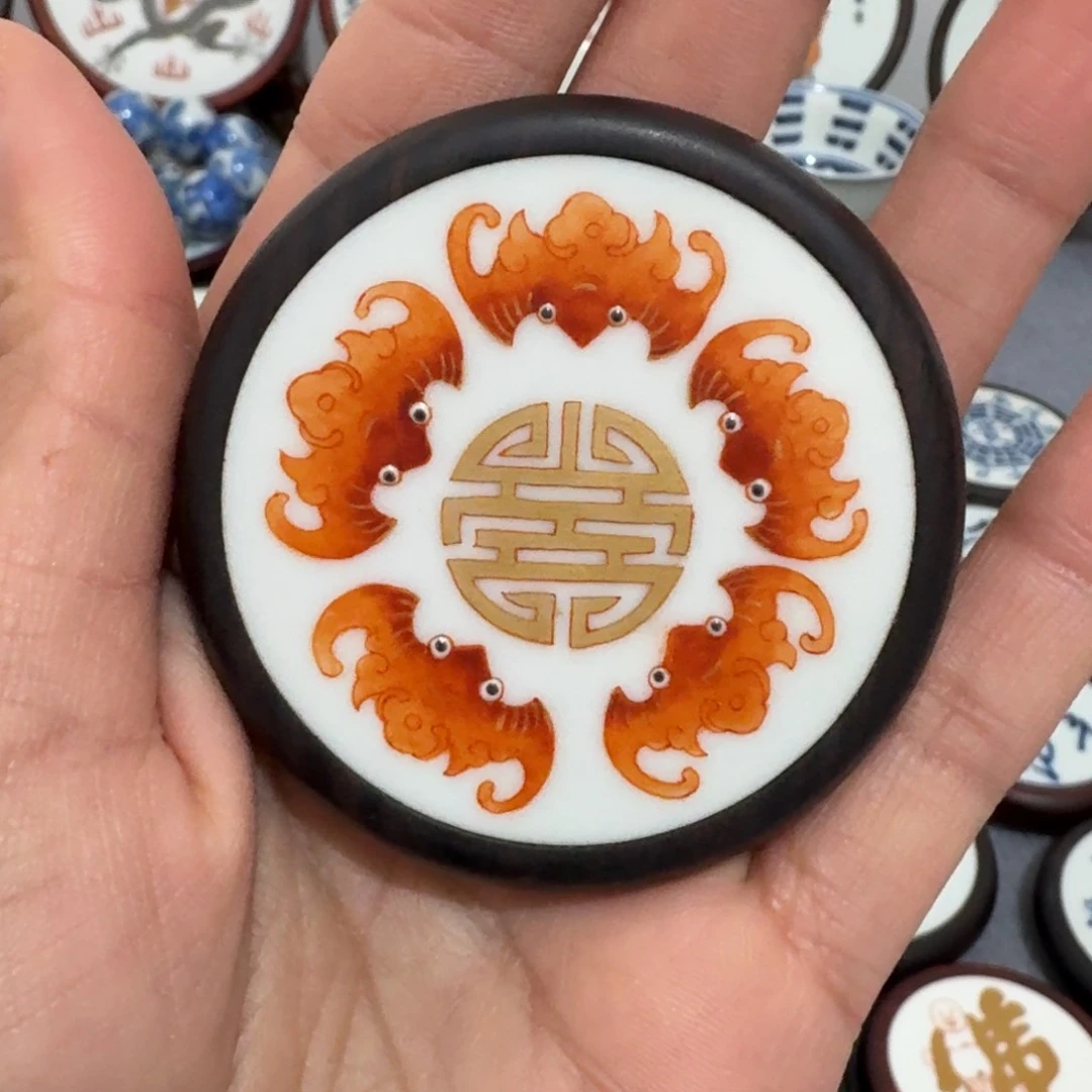 瓷片*️**五福挂件一个