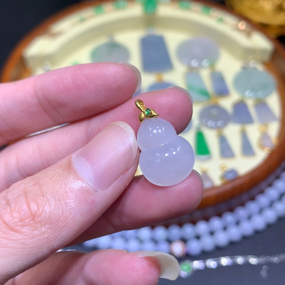 翡翠吊坠(不含链)18K金镶嵌1***3
