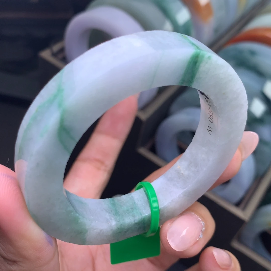 定制翡翠未镶嵌手镯不退不换正圈