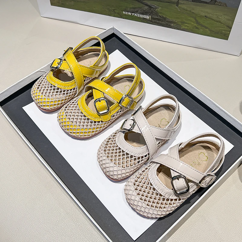 女童凉鞋2025夏季新款儿童镂空包头防滑沙滩鞋女孩百搭软底公主鞋