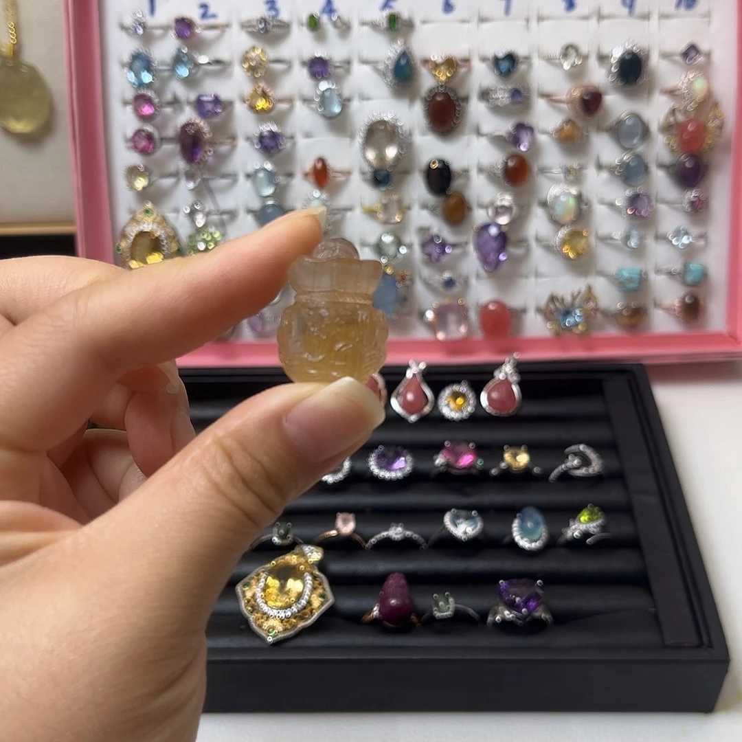 银S925镶嵌颈饰水晶潇*潇金发钱袋79