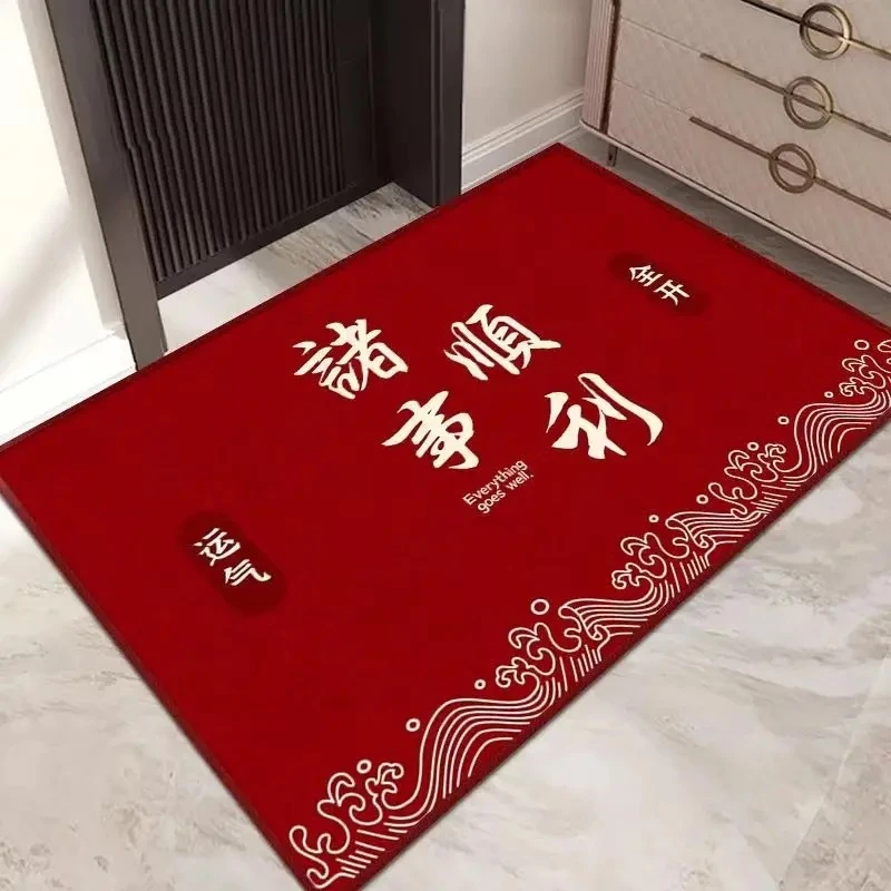 地垫耐磨硅藻泥地垫吸水防滑耐磨耐脏红色脚垫家用玄关入户门垫