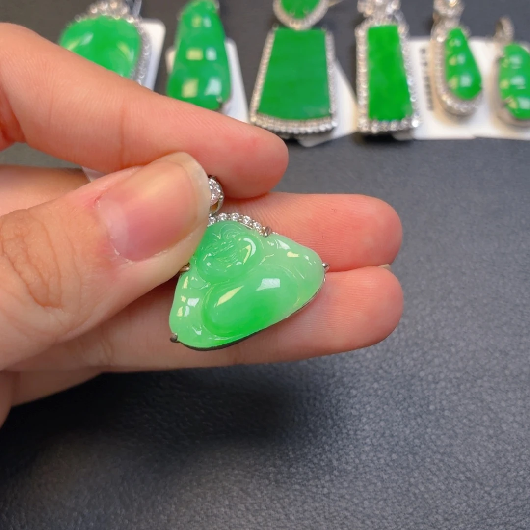 翡翠银S925镶嵌颈饰