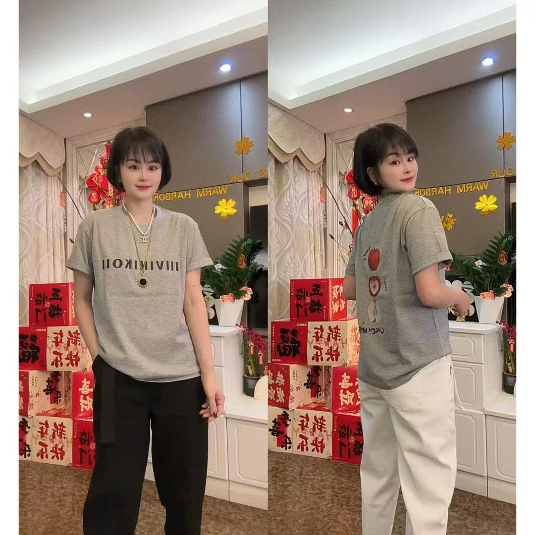 2025夏款新款短袖时尚宽松休闲圆领百搭显瘦韩版T恤