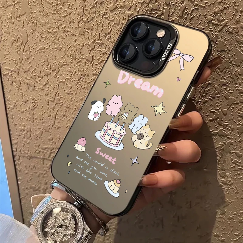 彩银生日熊适用苹果16ProMax手机壳15Pro苹果iPhone17女14防摔13P