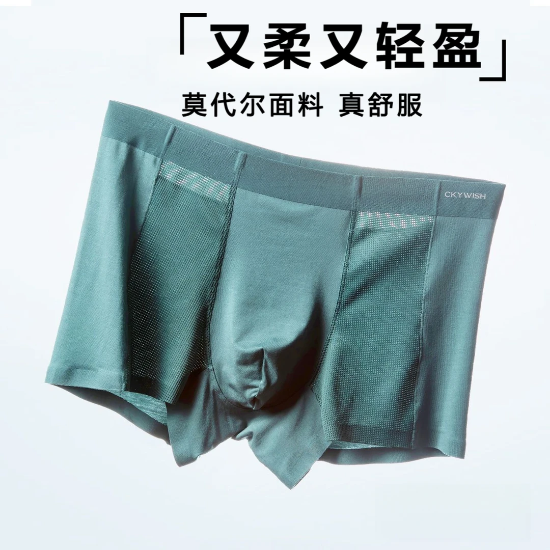 CEKB5A级抑菌裆内裤男薄款透气莫代尔舒适速干大码无痕四角裤
