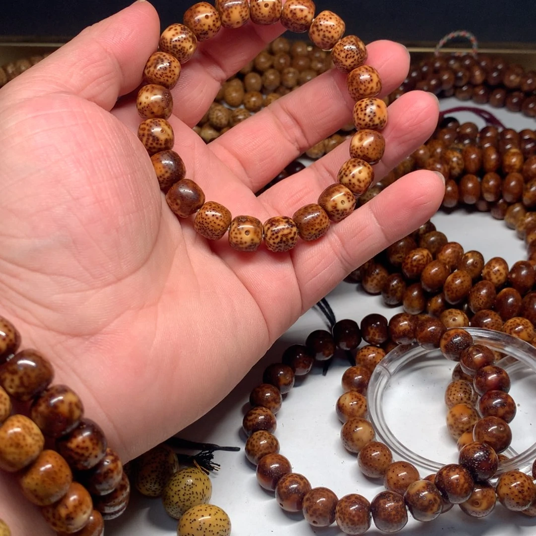 吊坠星月菩提陈化料11老型深红棕虎皮