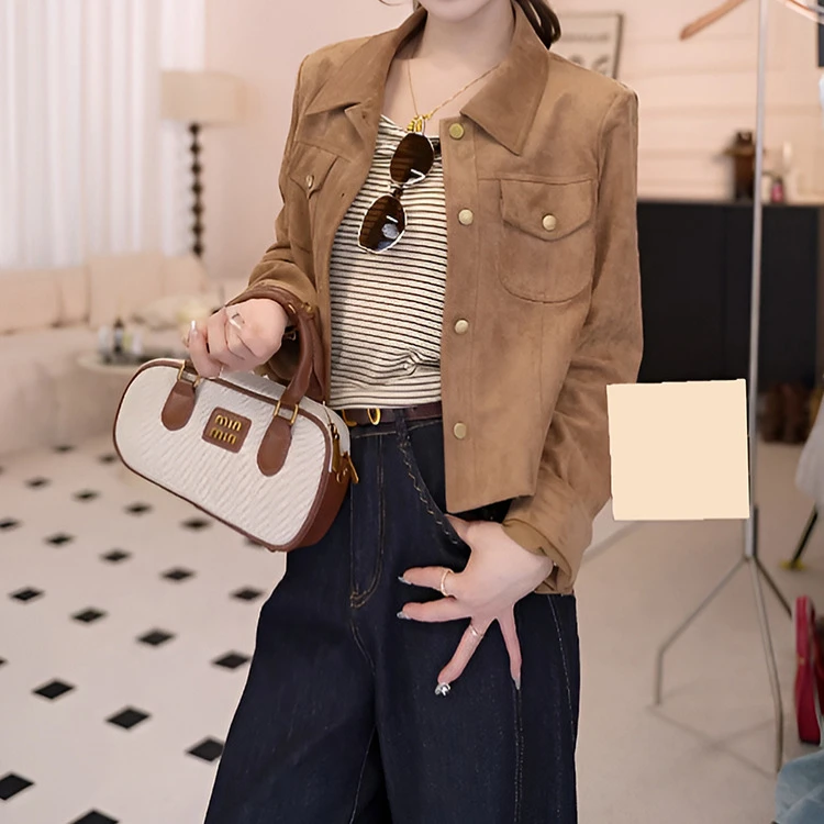 时尚短外套女2025春秋新款洋气小个子短款显瘦外套民族风宽松外套