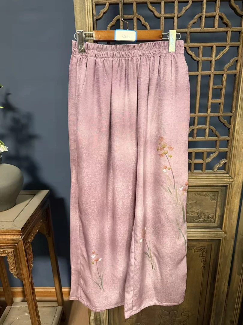 2025秋季新款时尚百搭桑蚕丝裤子女T812