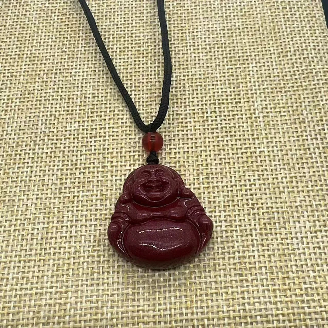 含辰砂工艺品dz3010 紫金砂雕刻小佛公吊坠