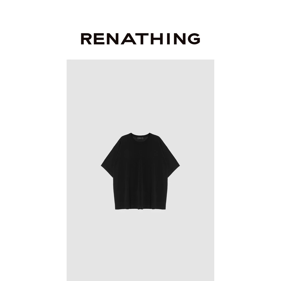 【RENATHING】男士全羊毛圆领针织短袖T恤