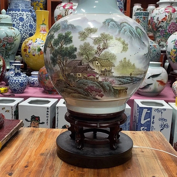 景德镇陶瓷手工手绘花瓶摆件