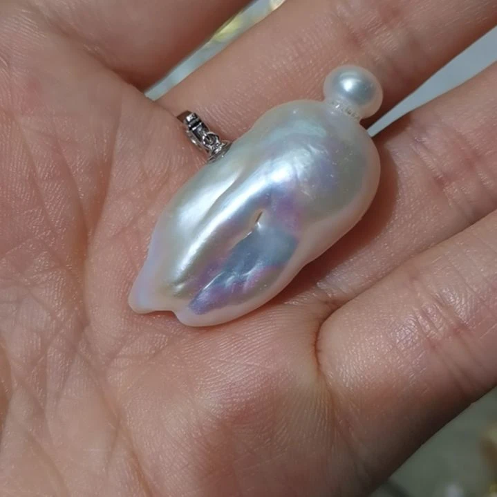 吊坠(不含链)银S925镶嵌淡水珍珠