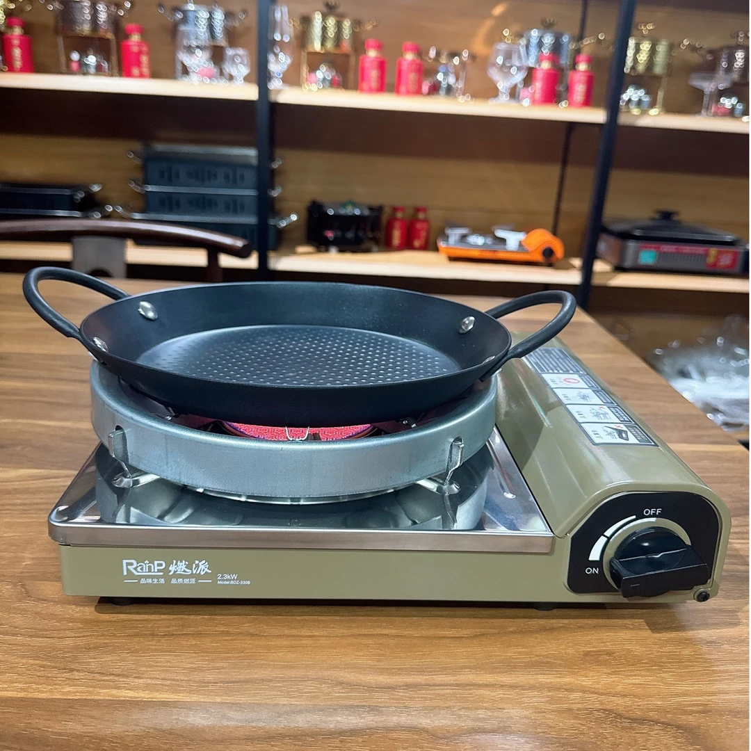 商用牛肋条专用锅海鲜干锅烤盘牛排煎平底不粘锅卡式炉电磁炉通用