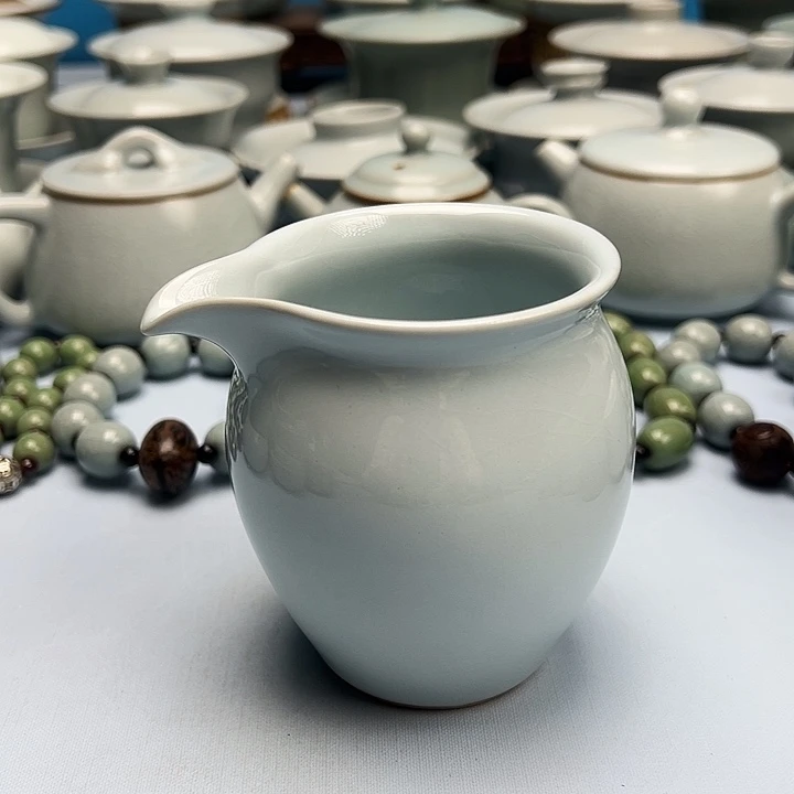 杯月白釉公道杯碗原矿原釉原产地