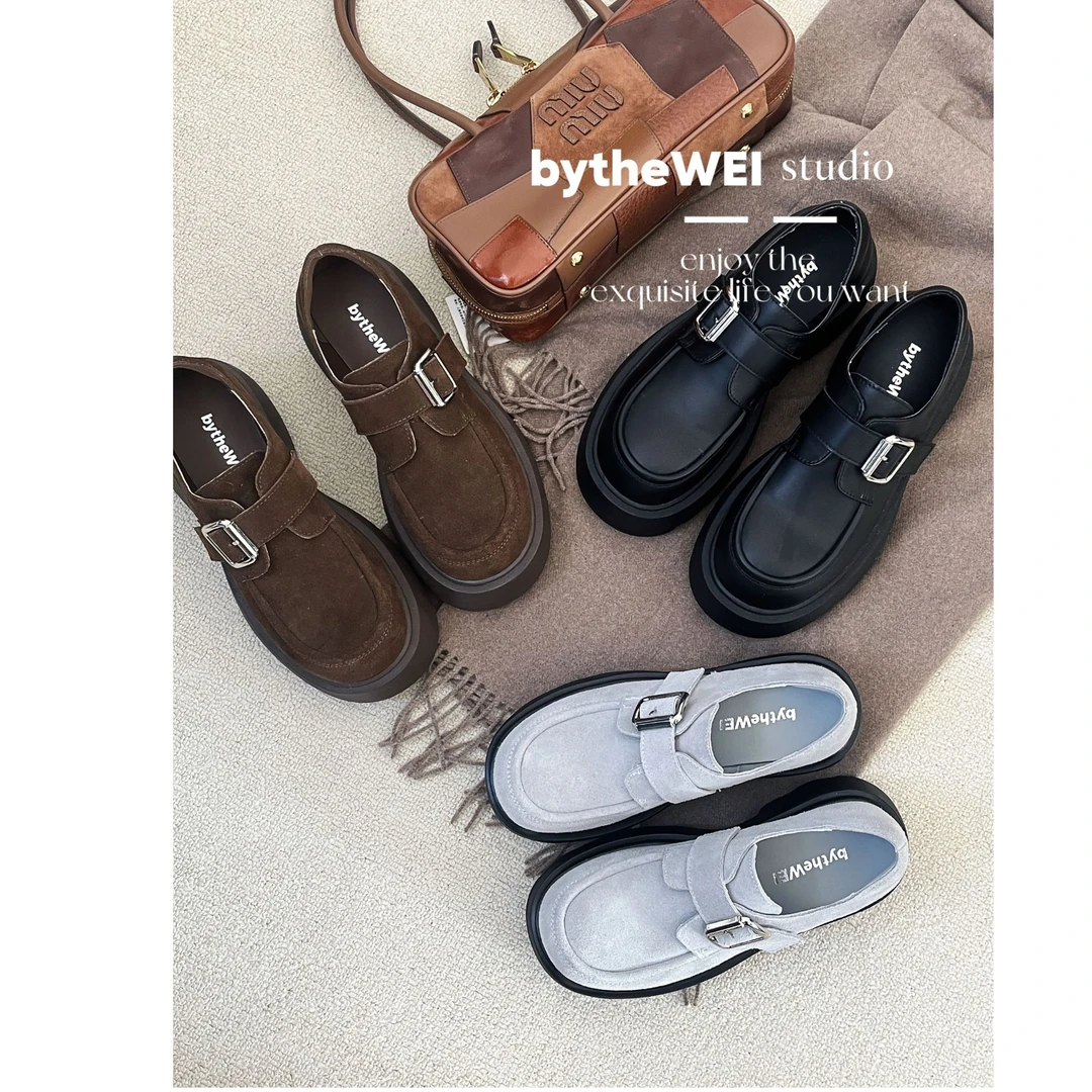 bytheWEI自制【柏林千金】2025年春季新款厚底英伦风乐福鞋女0951