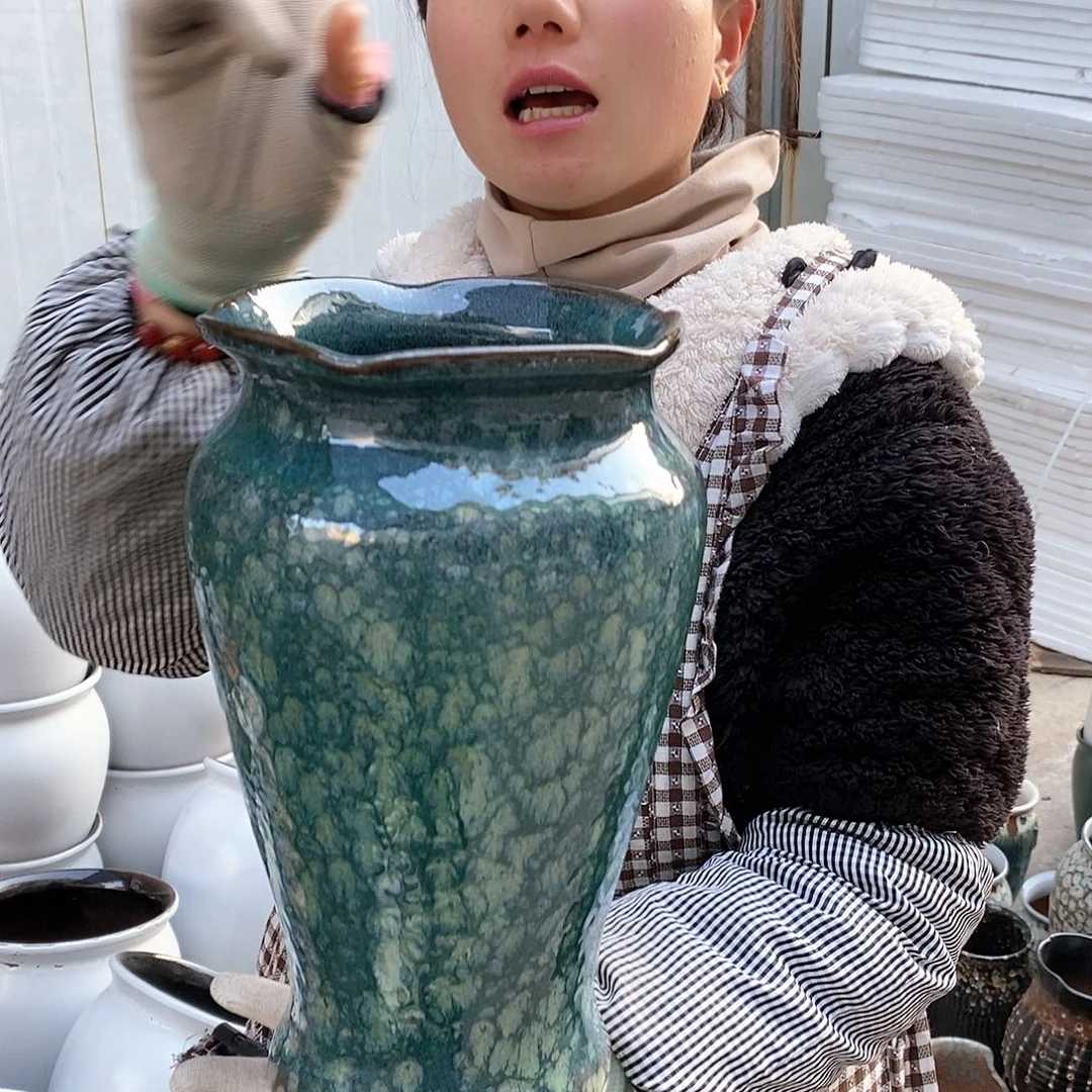 紫砂花盆瑕疵口17高30