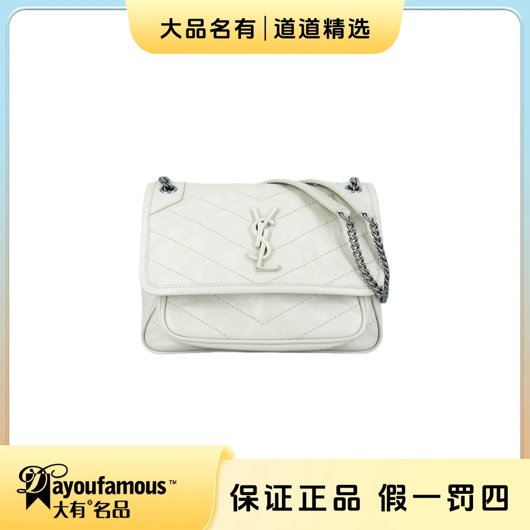 99新 YSL/圣罗兰 98新｜道道｜白银D扣niki小号斜挎包