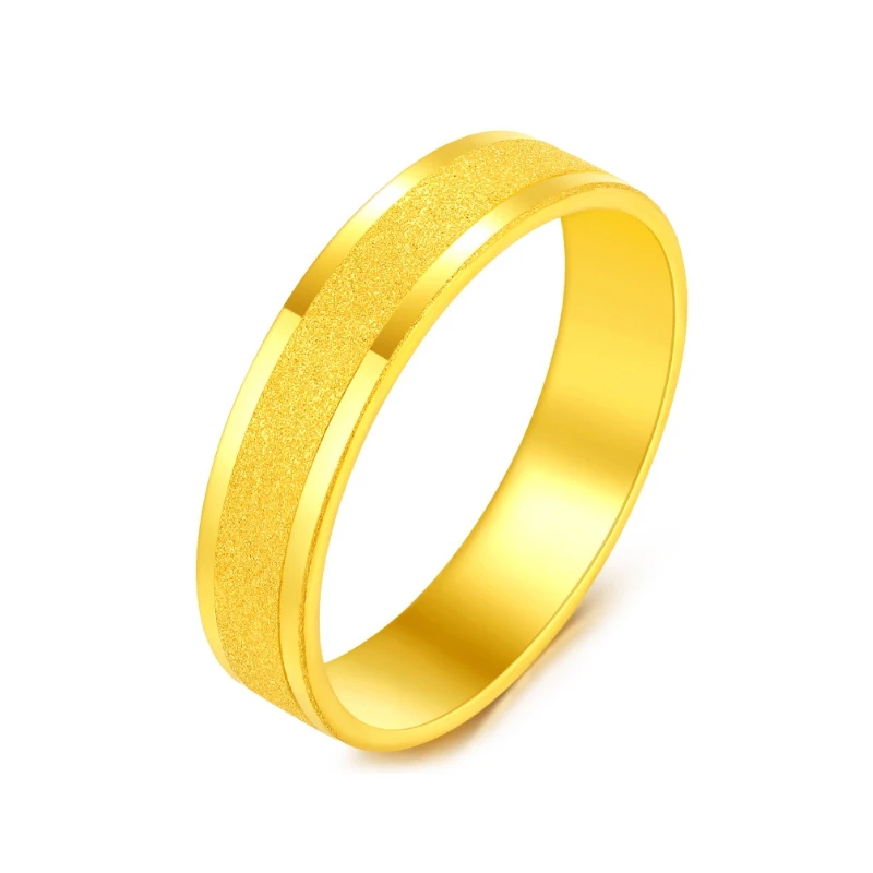 足金戒指999金三生三世黄金戒指素圈金戒指指环爆闪情侣对戒礼物