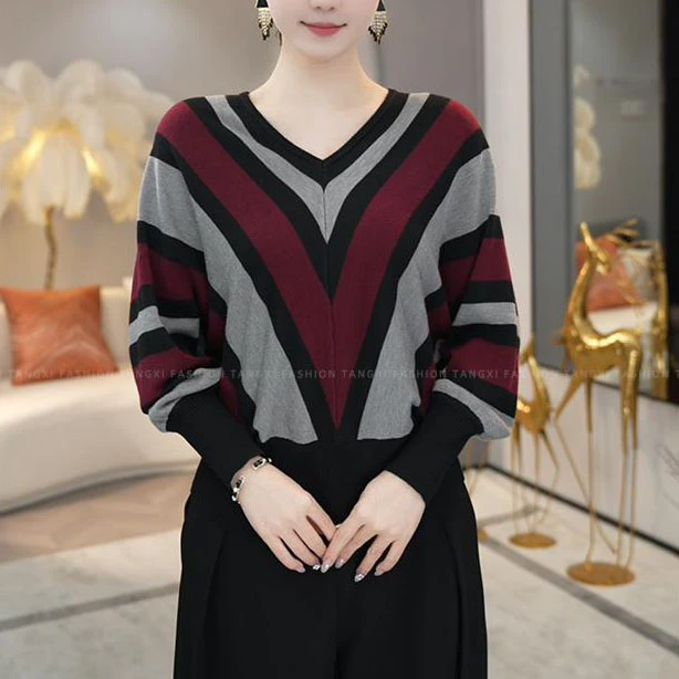 2025春秋新款女装针织衫洋气百搭宽松妈妈装气质长袖女打底衫毛衣