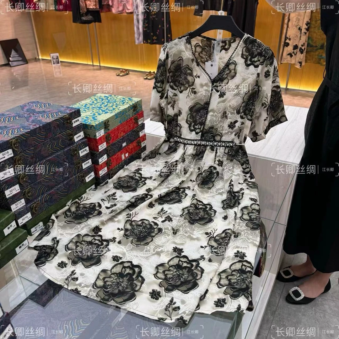 【退换货运费补贴】 【玫瑰佳人】女装连衣裙-花色气质显瘦时尚裙子1