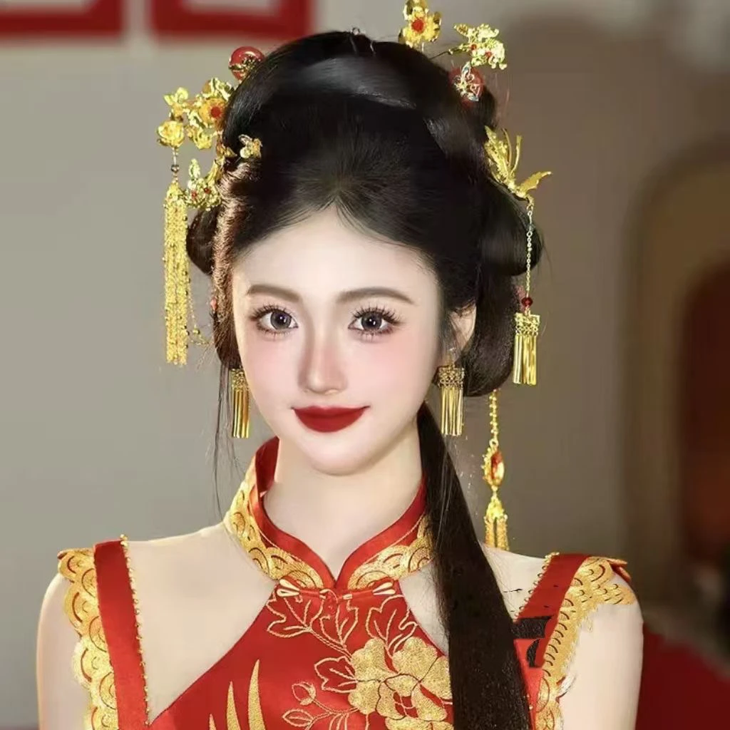 简约款新中式新娘饰品