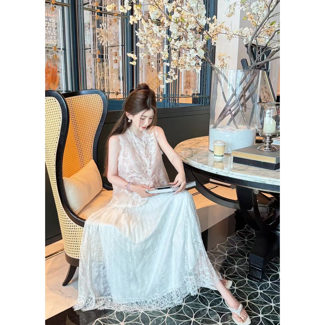 GUIDI GUDI【洁白的画】黄加蓝两件套马甲+半裙套装