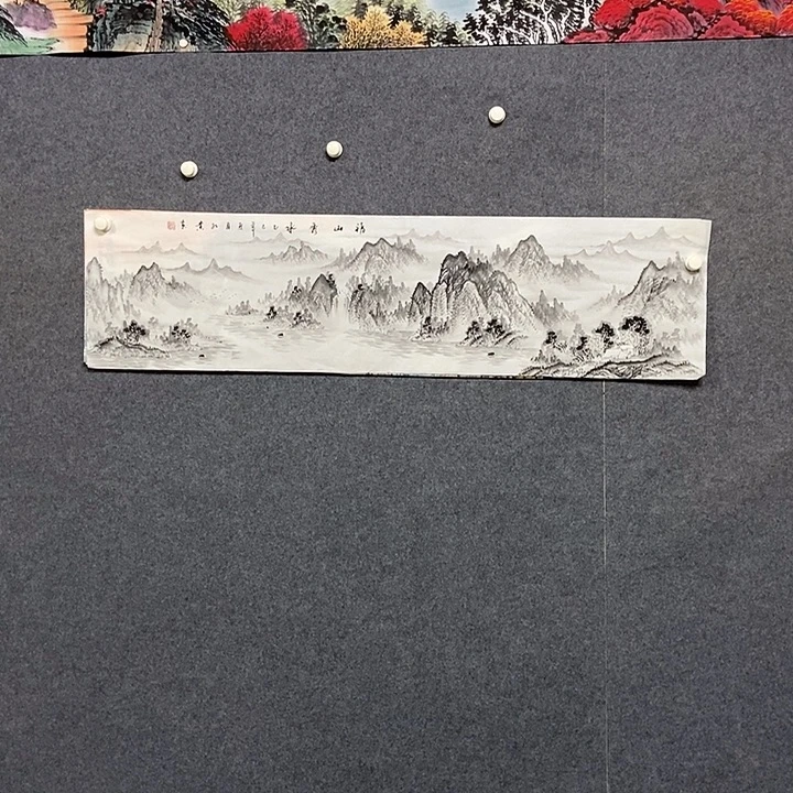 国画四尺对开一副