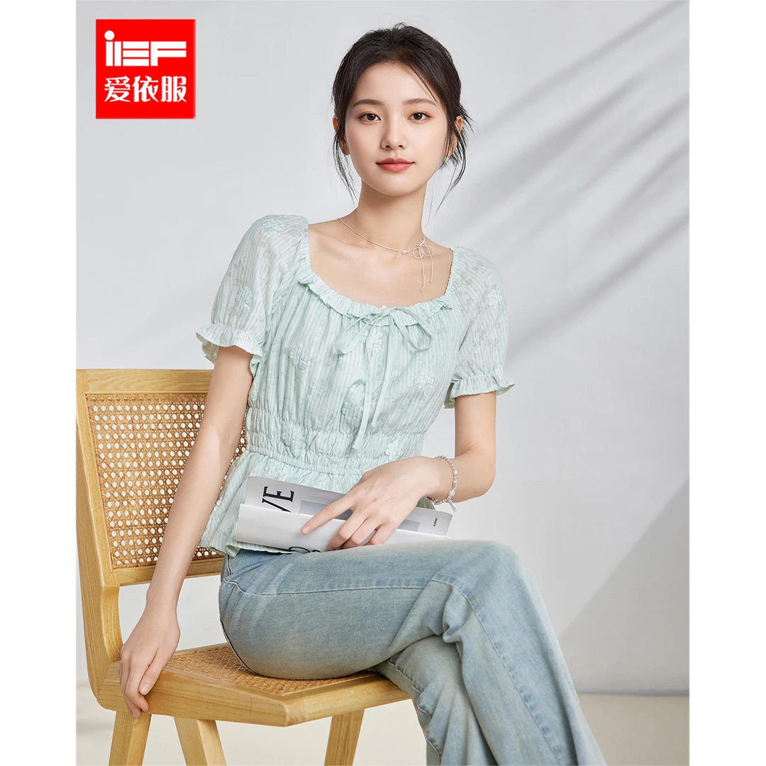 IEF/爱依服2025夏季新款法式甜美温柔小女人气质收腰显瘦裙上衣