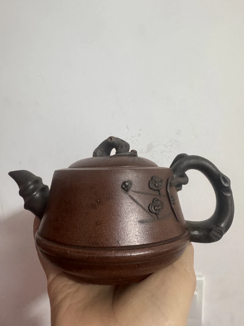 松竹梅紫砂壶宜兴全手工泡茶壶中式家用茶具双色壶480毫升