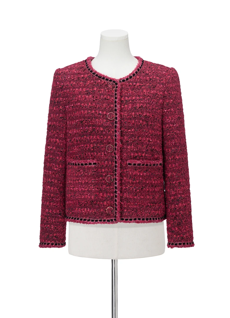 【安哥拉红】秋冬轻奢气质百搭直下摆法式常规款女编织小香风短外套