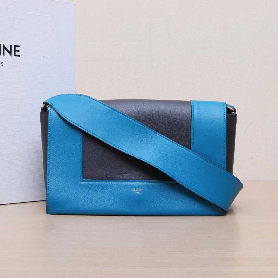 95新 Celine/思琳 【娇】单肩包 拼色 皮革C 金扣 P225377157