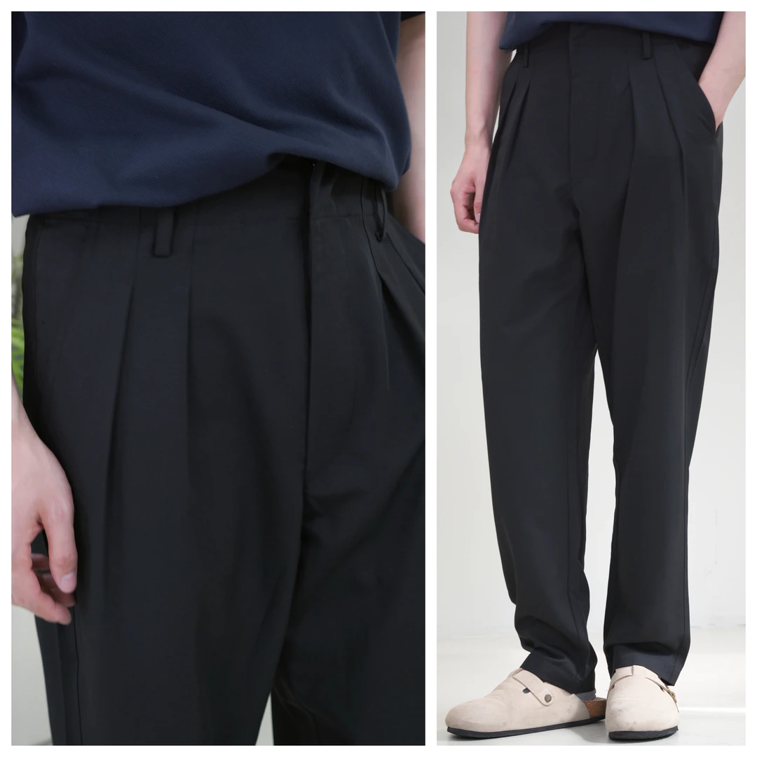 弯刀捏褶休闲西裤 气流纺垂坠棉质 超显腿长 静奢老钱风