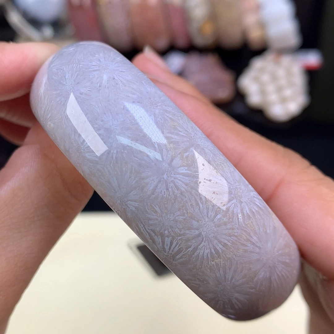 【闪购商品】颈饰未镶嵌硅化珊瑚（珊瑚玉）20号紫永生58.6圈