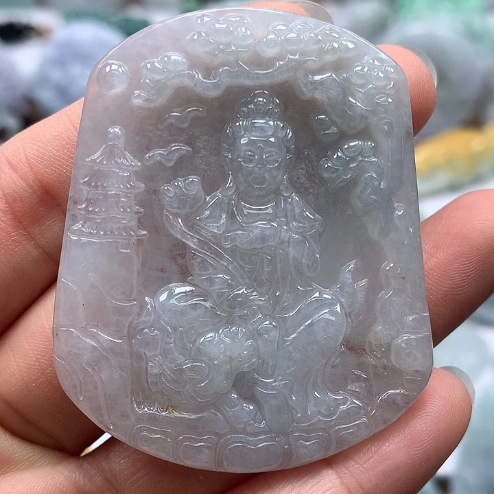 翡翠未镶嵌颈饰文殊菩萨福利