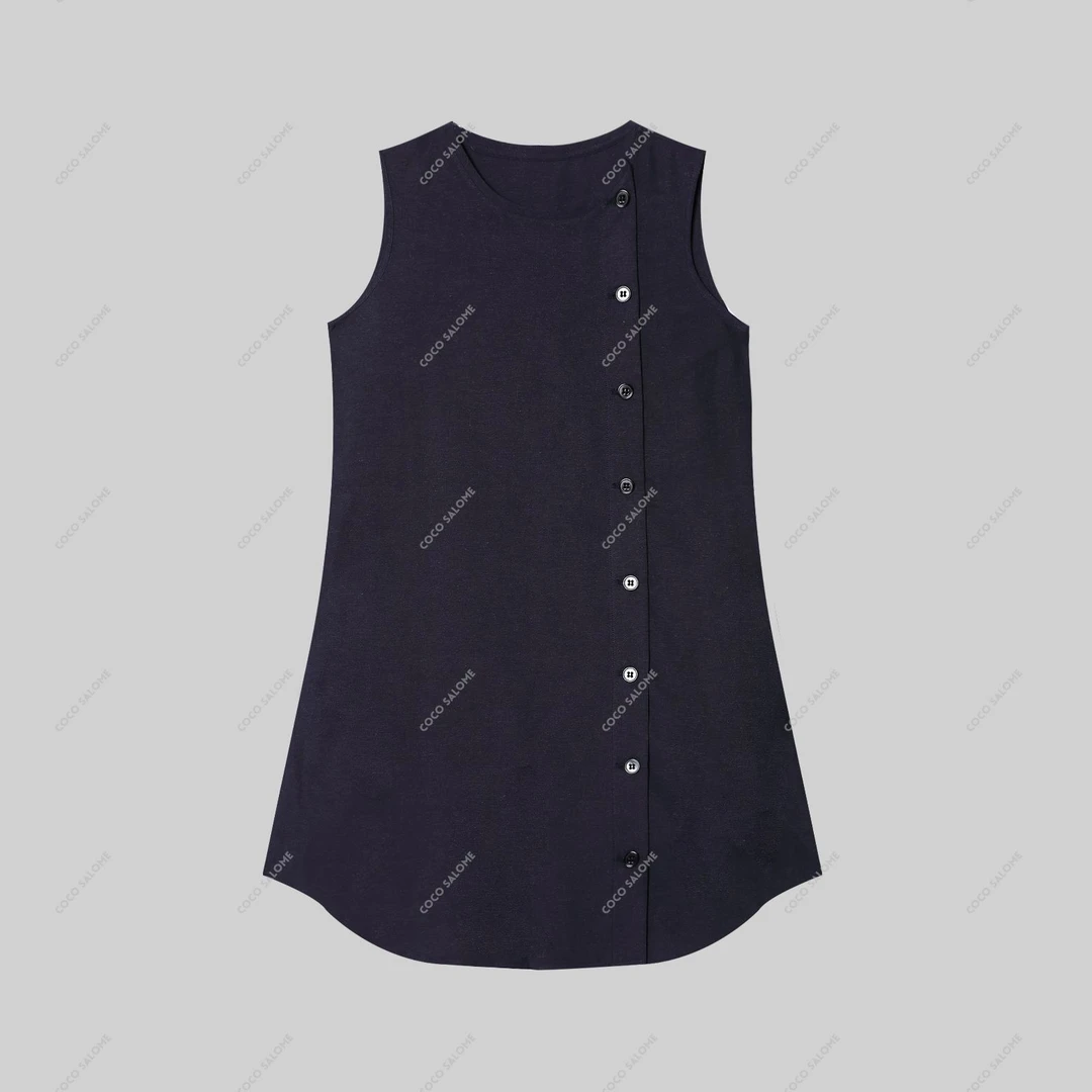 安安推荐【左岸】亚麻无袖夏季时尚设计款连衣裙BL-CQS31520N