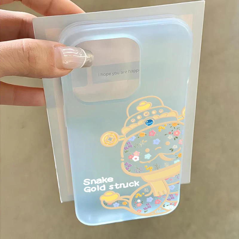 花花福蛇适用iphone16promax苹果15手机壳14PLUS软13幻影12防摔11