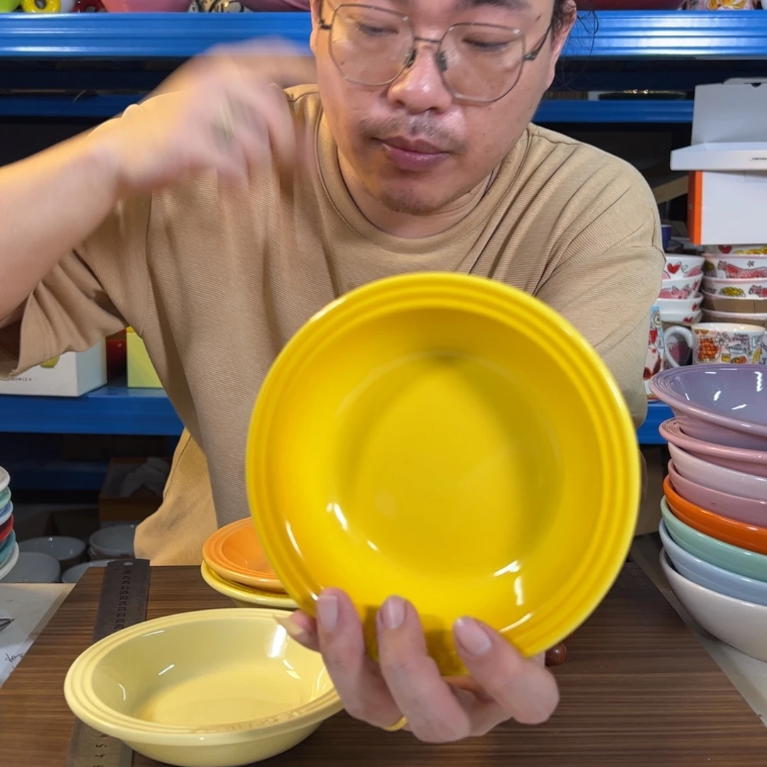 陶瓷落日黄小草帽