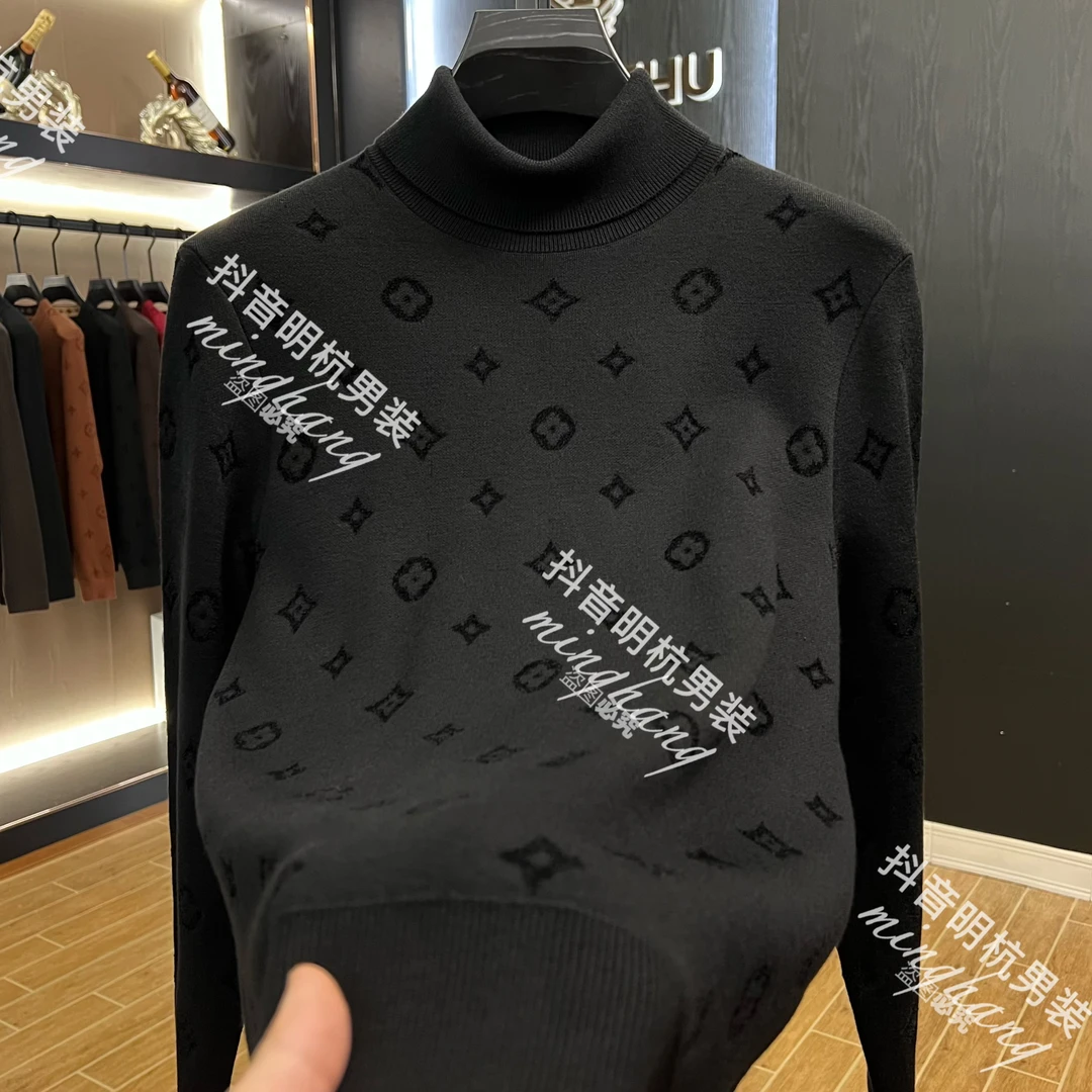 同款双翻领！奢品天鹅绒 天丝+羊毛 秋冬男士高领羊毛衫 时尚毛衣