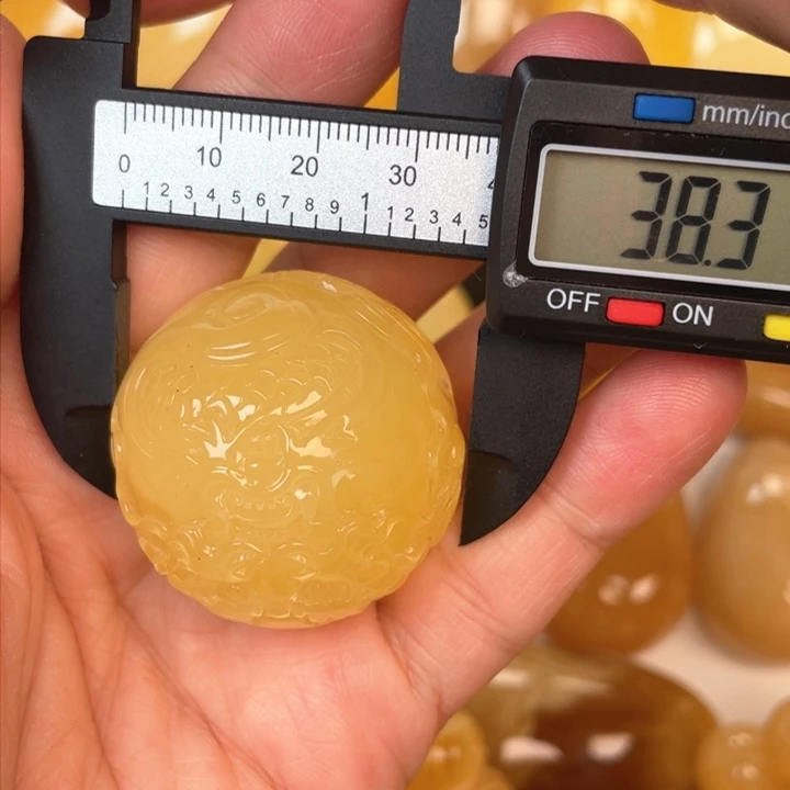 未镶嵌蜜蜡裸石蜜蜡龙圆珠