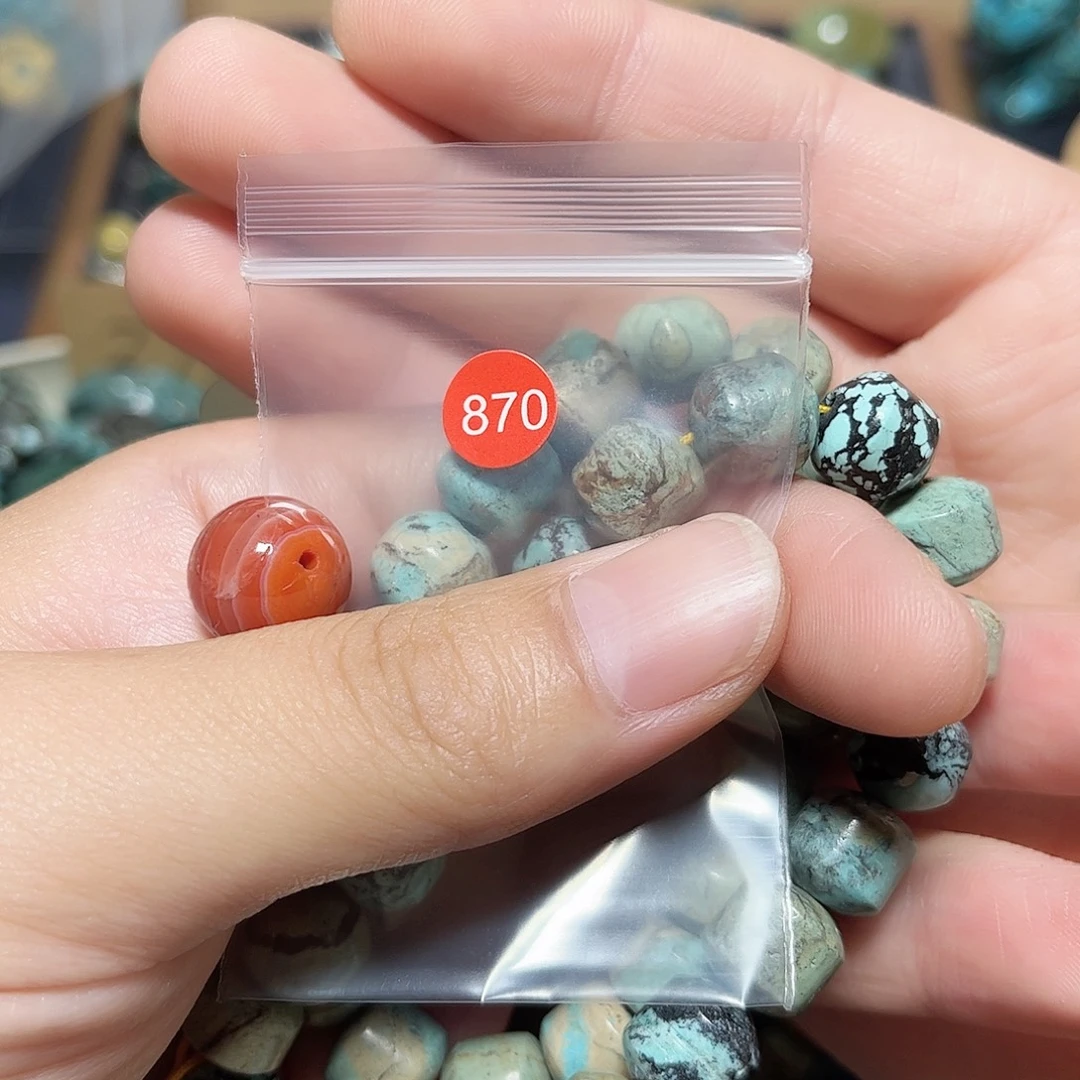 呀***ミ未镶嵌圆珠桶珠老型手串！！玛瑙/玉髓