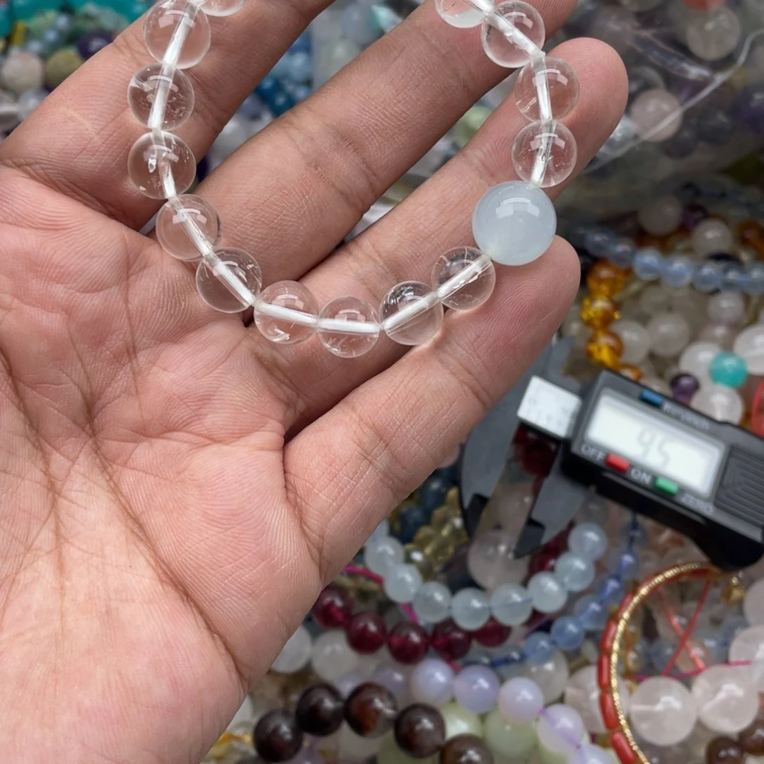 银S925镶嵌手链烟晶