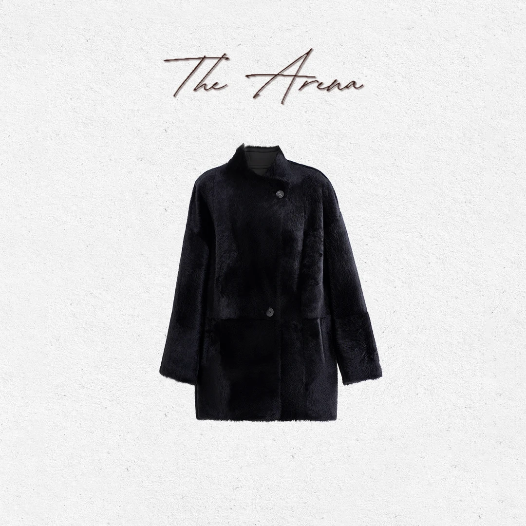 THEARENA“黑珍珠”土耳其进口直毛拉贡羊皮外套0ME565