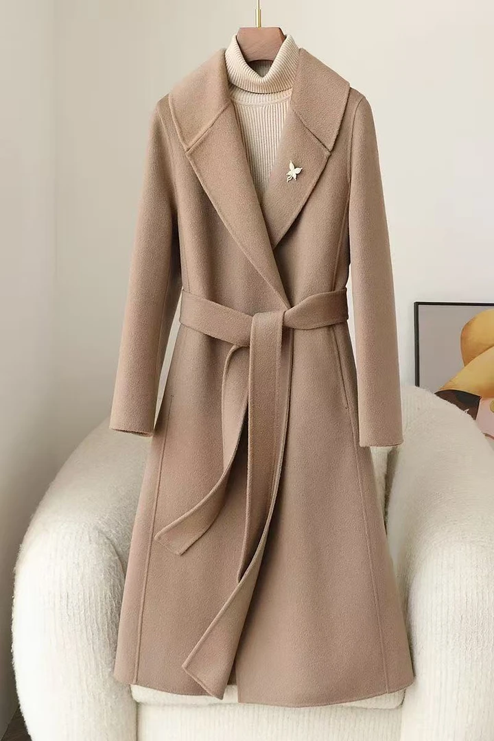 M201-300毛呢外套时尚百搭秋冬中长款韩版【默认微瑕】