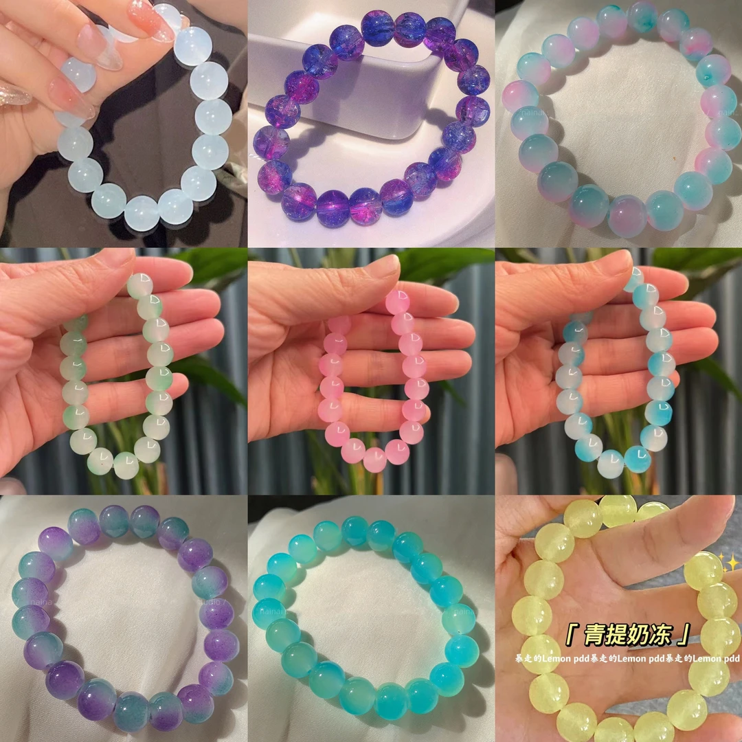 非金属陶瓷手链 【手串对对碰】琉璃菩提猫眼竹节手串手绳手环