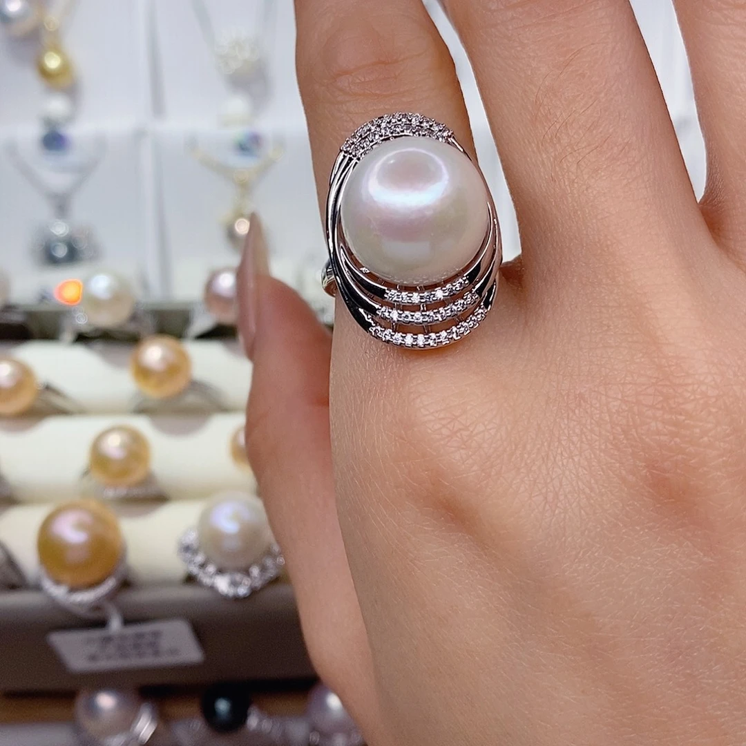 淡水珍珠未镶嵌戒指14➕