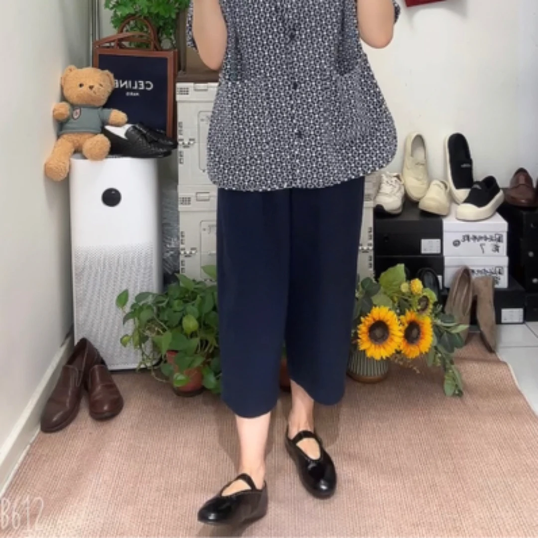 新思维原创暗花裤宽松版型松紧腰舒适清爽透气垂度好夏季出游必备